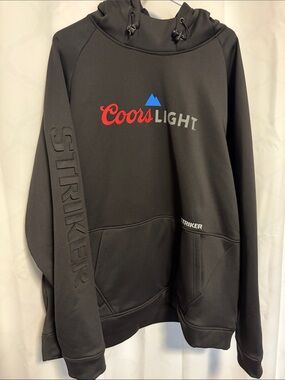 Coors Light Black Hoodie with Embossed Striker Sleeve